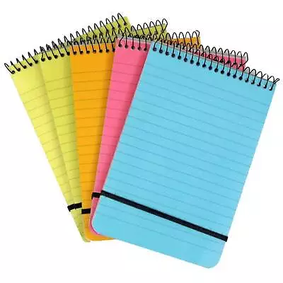 Note Pad A5 A6 A7 Spiral Multi-coloured Neon Ruled Notebook - Chiltern Wove • £3.49