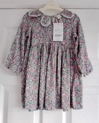 NEW Monsoon - Age 18 - 24 Months - Ditsy Print Petal Collar Dress • £12.95