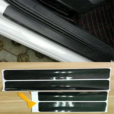US 5D Accessories Car Stickers Carbon Fiber Door Sill Protector Scuff Plate Trim • $15.99