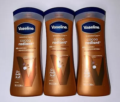 Vaseline Intensive Care Cocoa Radiant Lotion Cocoa Butter 10 Fl Oz Lot Of 3 • $18.95