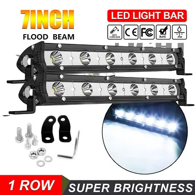 2x 800W 7inch LED Work Light Bar Flood Spot Combo Fog Lamp Offroad Driving Truck • £15.99