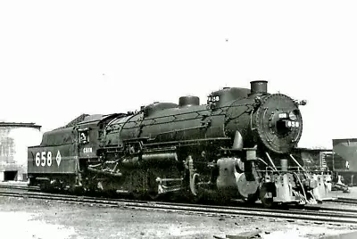 Chicago & Illinois Midland Ry # 658 2-10-2 Steam Locomotive Dup 35mm B&W Slide • $1.75