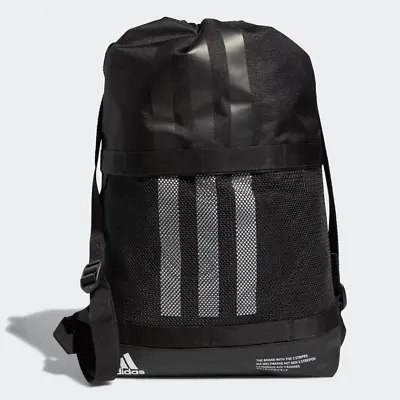 Adidas Amplifier Sack Pack Black White Drawstring Travel Outdoors Gym Day Bag 3 • $20.86