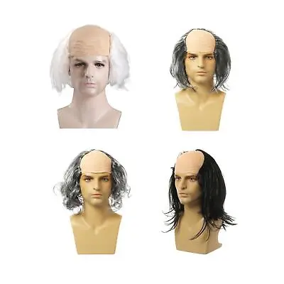 Old Man Balding Wig Cap Balding Crazy Scientists Wig For Concerts Halloween • $11.02