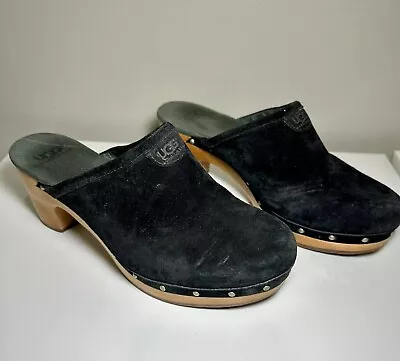 UGG Australia Abbie Suede Studded Wooden Clogs Women’s Shoes Size  9 • $49
