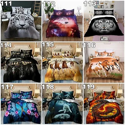 Wolf Soft Quilt Doona Duvet Cover Set Single/Double/Queen/King Size Bed Set AU • $37.59