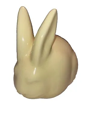 YELLOW Ceramic Bunny Rabbit Cotton Ball Dispenser Holder. Cotton Included • $9