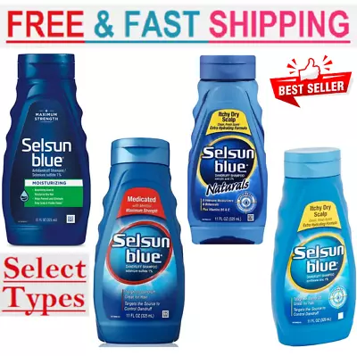 Selsun Blue Medicated Max Strength Dandruff Shampoo 11 Fl Oz. Choose Your Types • $11.99