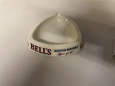 Vintage Bell's Scotch Whisky Ashtray  Afore Ye Go  Milk Glass Beer Garden • £4.99