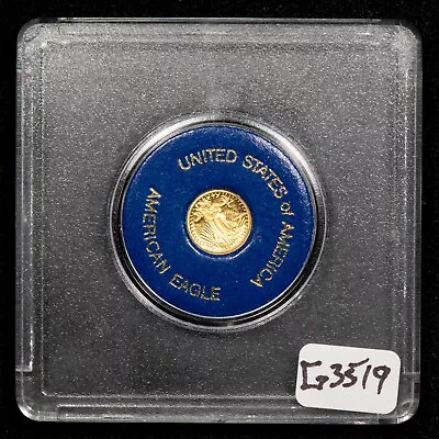 1986 US American Eagle $50 24k 0.24 Gram Gold Miniature Coin - SKU-G3519 • $45