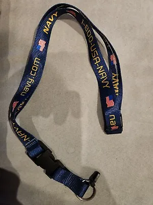 US NAVY LANYARD Key Chain Neck Strap ID Holder Breakaway Clasp Blue Military • $8.99