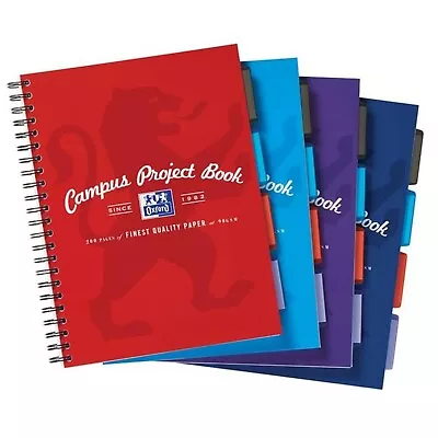 1 X Oxford Campus Assorted Colours A4 Wide Ruled Project Notebook 200 Pages • £7.99