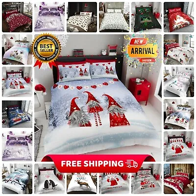 £15.99 • Buy Christmas Duvet Cover Set Santa Xmas Gift Reversible Bedding Single Double King