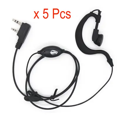 2 PIn PTT  In-Ear Headphone Mic For Baofeng Kenwood Radio Walkie Talkie 5 Pcs • £9.99