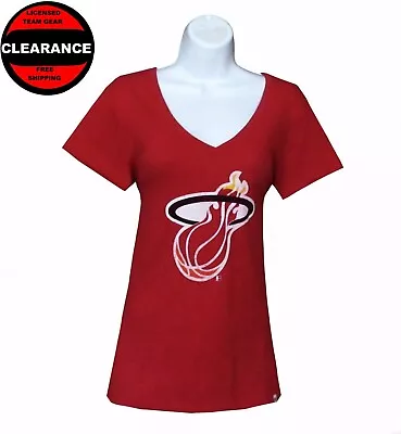 Nba Womens Apparel  / Miami Heat Ladies Nba Game Nite SS Tee  Shirt Nwt  LARGE • $16.89