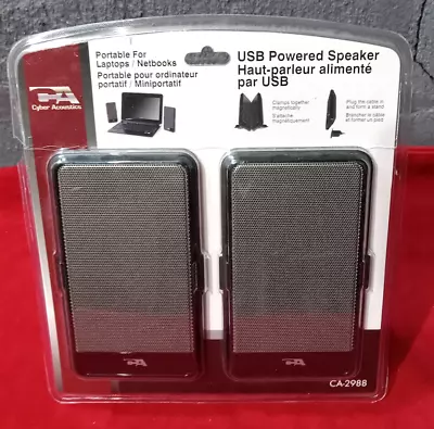 Cyber Acoustics CA-2988 Portable USB Computer Speakers 2 Pack New ! • $17.99