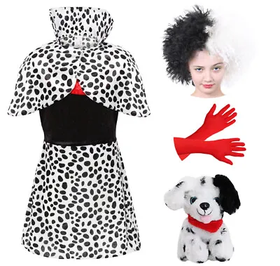 £19.99 • Buy Childs Cruella Costume Deluxe Dress Girls World Book Day Dalmatian Fancy Dress