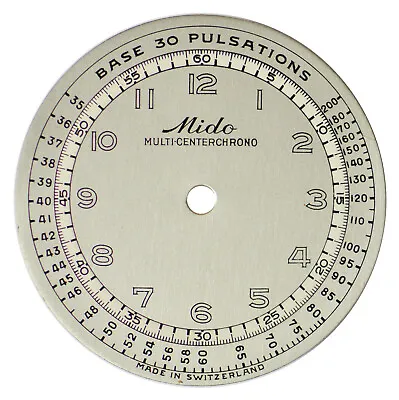 Orig. NOS Mido Multi-Centerchrono Medical Pulsometer Dial Chronograph Chrono • $2486.69