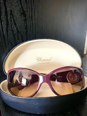 £100 • Buy CHOPARD Oval Purple With Floating Diamonds Sunglasses MADE IN ITALY