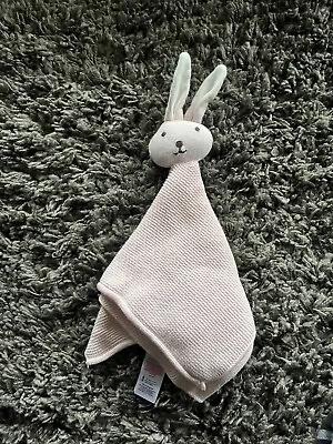 TESCO F&F Bunny Pink Knitted Baby Comforter Knit Soft Toy Rabbit Blanket BNWOT • £14.90