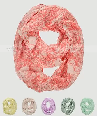 White Owl Animal Print Block Circle Loop Wrap Infinity Scarf Multi Color Soft • $6.59