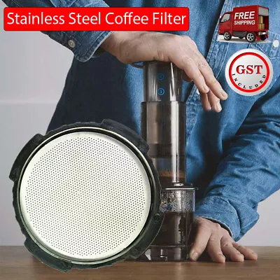 2x 61mm Metal Stainless Steel Fine Coffee Filter Mesh Compatible For AeroPress • $7.29