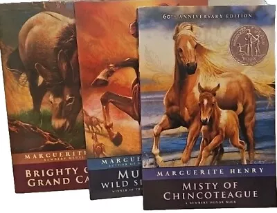 Marguerite Henry - 3 Books - Horses Pony Colt PB's - Misty Bright & Mustang   • $10.99