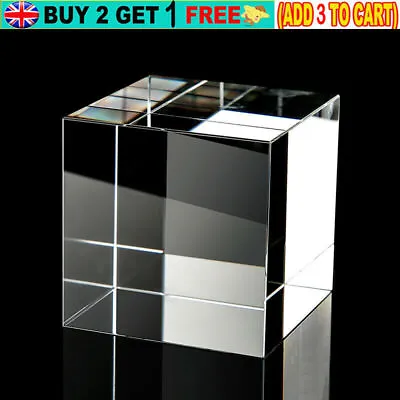 Clear Acrylic Cube Display Case Block Jewelry Ring Garage Kits Display Showcase • £5.29