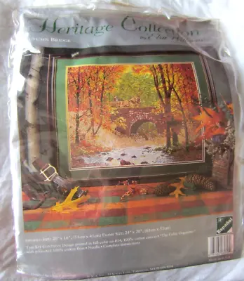 Elsa Williams Autumn Bridge Heritage Collection Needlepoint Kit 20 X16  USA • $34.99