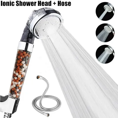 $12.75 • Buy Shower Head High Pressure 3 Settings Spray Handheld Shower Heads With Hose 5 Ft