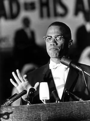 V5207 Malcolm X Portrait Vintage Retro BW Decor WALL POSTER PRINT CA • $13.82