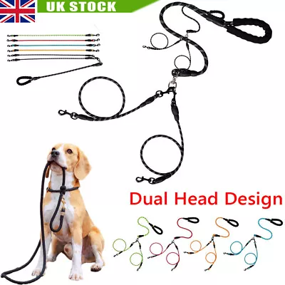 Heavy Duty Multiple Dual Coupler 2 Way Nylon Dog Pet Walking Leash Lead Double  • £9.99