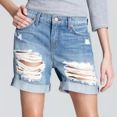 J Brand Euphoria Distressed Cuffed Denim Jean Shorts Size 25 • $26.97