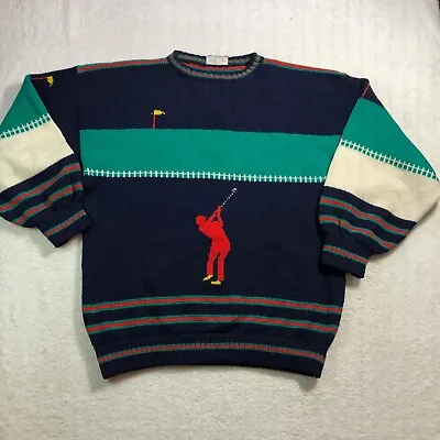 Vtg The Irish Scene Golf Sweater Mens Large Wool Pullover Crew Neck * • $22.44