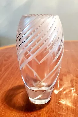  Mikasa Tempest Swirl Lead Crystal Vase Etched  Cut Frosted • $49.99