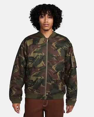 Nike Life Men's Woven MA1 Flight Jacket Camo Insulated FB7591-222 Size L • $100