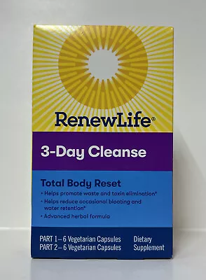 RenewLife Total Body Reset 3-Day Cleanse-12 Vegetarian Capsules-Exp. 8/2024 • $9.99