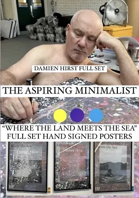 Damien Hirst SIGNED Where The Land Meets The Sea - FULL SET 🟣🟡🔵 3x Posters 🌎 • £500