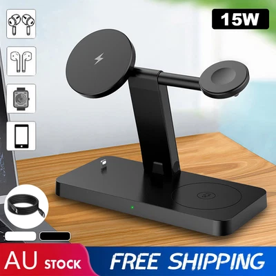 $7.69 • Buy 15W Wireless Fast Charger Magnetic Stand For Apple Magsafe Airpod IPhone Watch