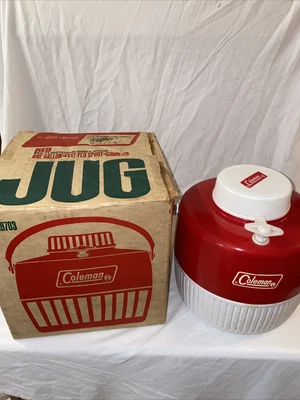 $32.50 • Buy Vintage Coleman Red Snow Lite 1 Gallon Water Cooler Jug W/Box