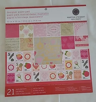 Martha Stewart 12  X 12  Designer Paper Pad Key And Heart • $14.95