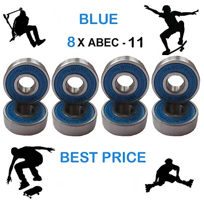 8 Abec 11 Wheel Bearings Stunt Scooter Skateboard Quad Inline Roller Skate 5 7 9 • £7.99