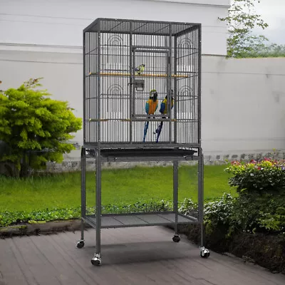 Large Parrot Birds Finch Cage Wheeled For Macaw Cockatoo Metal Huge Birds House • £75.95