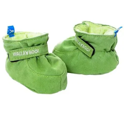 Wallaboo Baby Boots Shoes Lime Green Suede 6-12 Months Warm Soft Booties • £10
