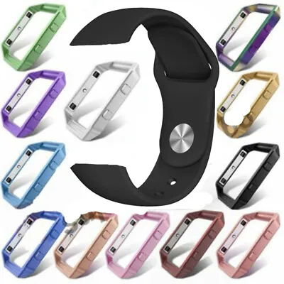$13.99 • Buy Soft Silicone Sport Replacement Strap Band + Steel Metal Frame For Fitbit Blaze 