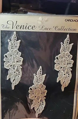 The Venice Lace Collection Collar CAROLACE Applique   New EASY TO USE 3 Piece • $4.95