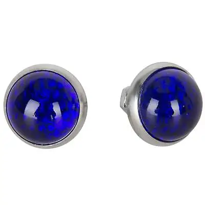 Pair Blue Glass License Plate Reflectors Vintage Harley Indian Motorcycle • $19.73