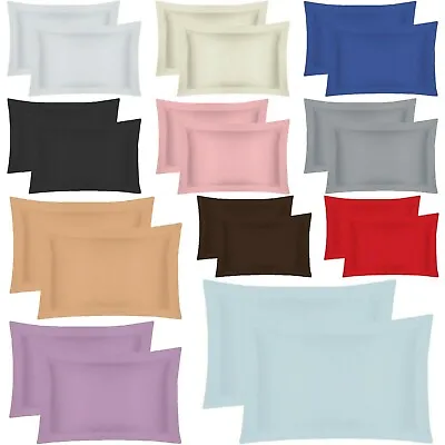 200 Thread Count Oxford Pillow Cases 50x75cm Egyptian Cotton Pillowcase Pair • £8.29