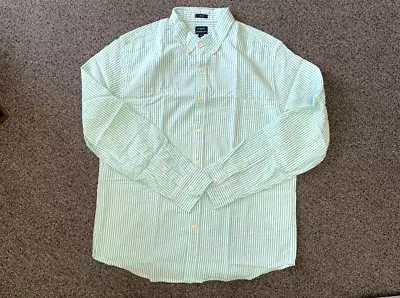 J. Crew Dress Shirt Mens Large Slim Fit Seersucker Button Up  Business/Casual • $25