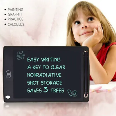 8.5 LCD Message Doodle Pad Writing Board Kids Painting Drawing Tablet+Stylus Pen • £6.95